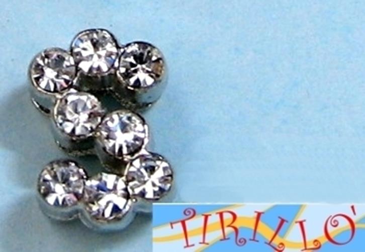 BIGIOTTERIA PERLINE - iniziale - lettera S con strass - 4 pz