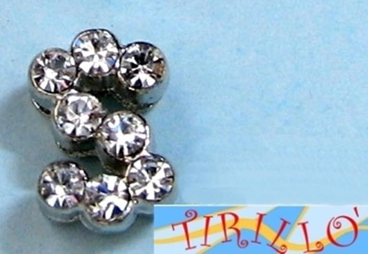 BIGIOTTERIA PERLINE - iniziale - lettera S con strass - 4 pz