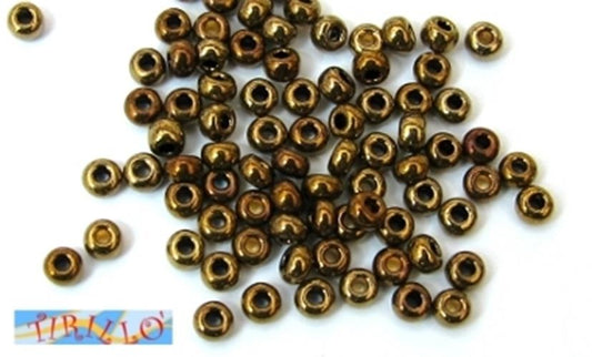 BIGIOTTERIA PERLINE - Conteria vetro 3 mm - Bronzo