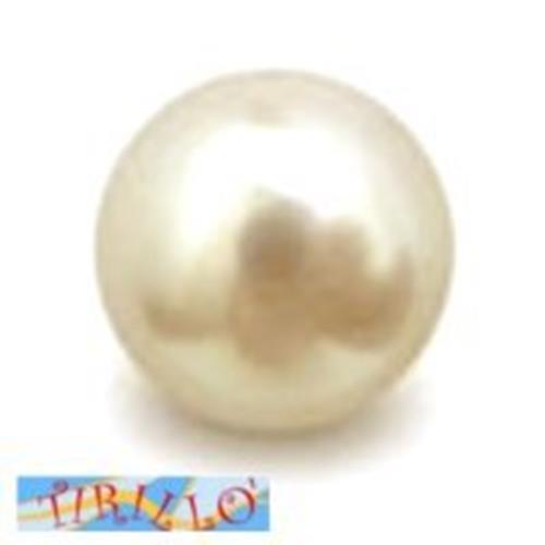BIGIOTTERIA PERLINE - 2 palline in plastica forate perlate 20 mm - Crema