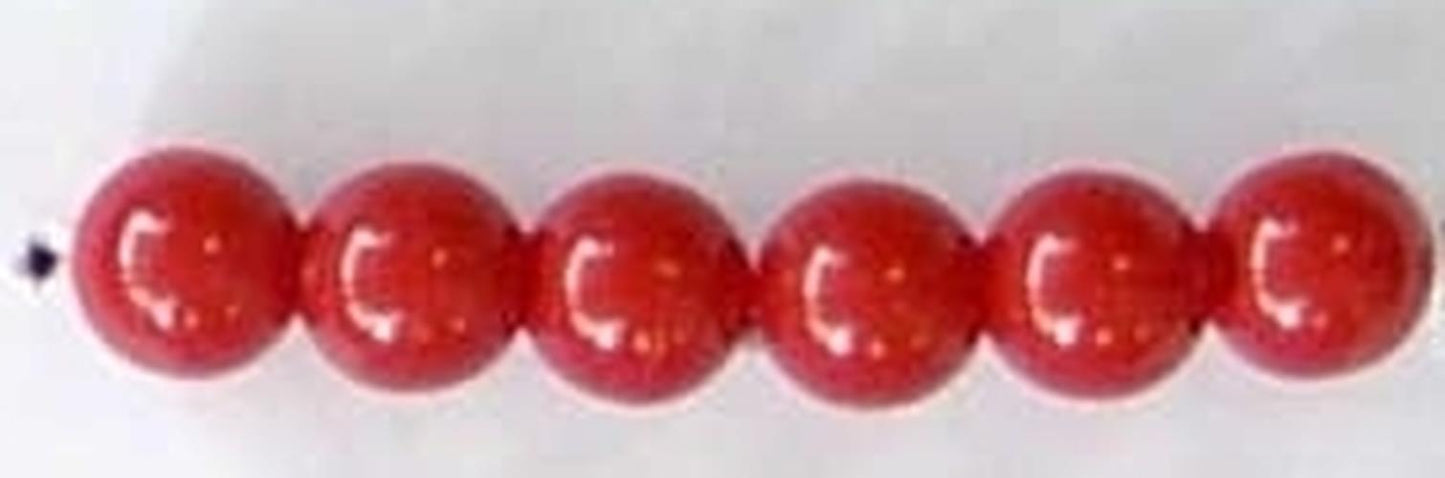 BIGIOTTERIA PERLINE - 40 palline plastica 8mm - rosso