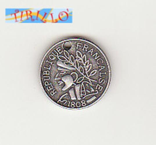 BIGIOTTERIA PERLINE - 4 Charms ciondoli pendenti - Moneta France 22 mm