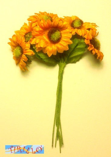 BOMBONIERE DECORAZIONI - 6 fiori di stoffa per bomboniere - Girasoli