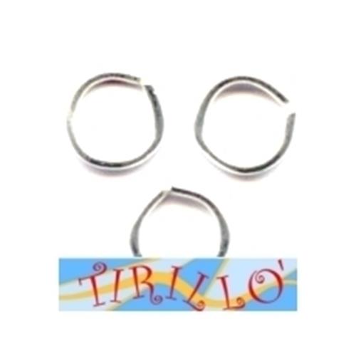 BIGIOTTERIA - 50 anellini 5 mm - colore argento chiaro