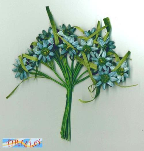 BOMBONIERE DECORAZIONI - 12 fiori di carta per bomboniere -Stelle alpine azzurre