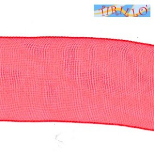 MERCERIA - 6 metri di nastro di organza altezza 40 millimetri - Rosso
