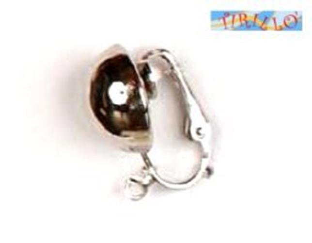 BIGIOTTERIA PERLINE - 10 clip per orecchini colore argento acciaio - 14 mm