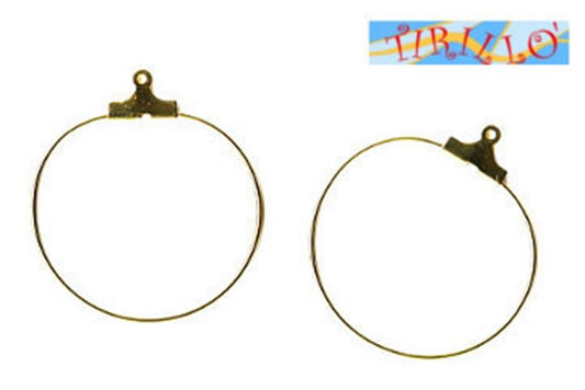 BIGIOTTERIA - 2 creole per orecchini apribili 3 cm - colore oro