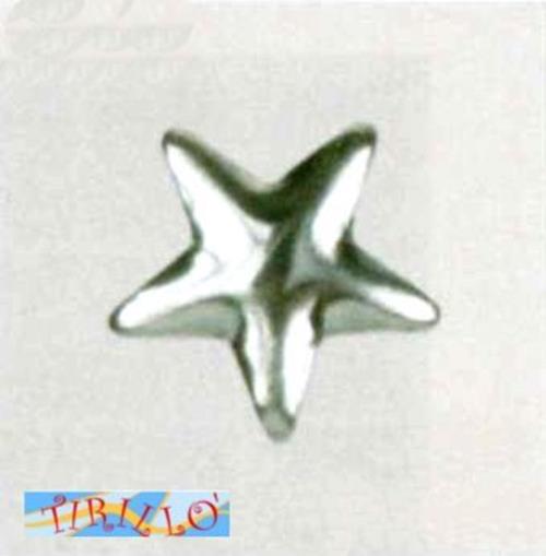CUCITO CREATIVO 22 borchie termoadesive in metallo a stella 7 mm -Colore argento