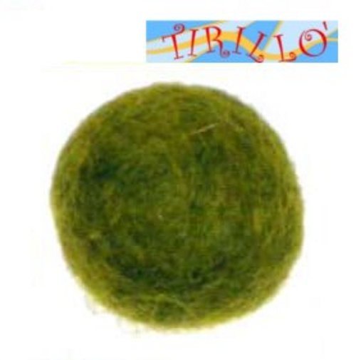 CUCITO CREATIVO - 10 palline in feltro 10 mm - Verde