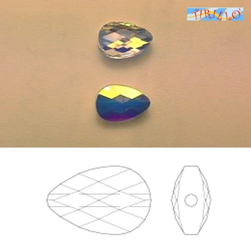 SWAROVSKI ® - 6 Swarovski goccia Mini Drop Bead 12x8 mm - Crystal AB