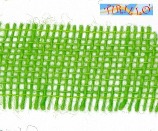 MERCERIA - 15 metri di nastro di juta altezza 4,5 centimetri - Verde chiaro