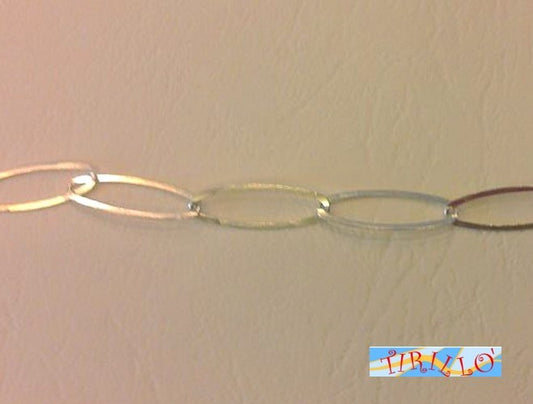 ARGENTO 925 MASSICCIO italiano -  50 cm catena maglie ovali piatte
