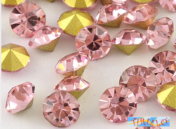 200 strass Preciosa base a diamante SS0  1 mm - Light Rose