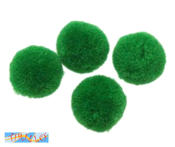 CUCITO CREATIVO - Pon pon pompon 25 mm - 70 pezzi - verde scuro