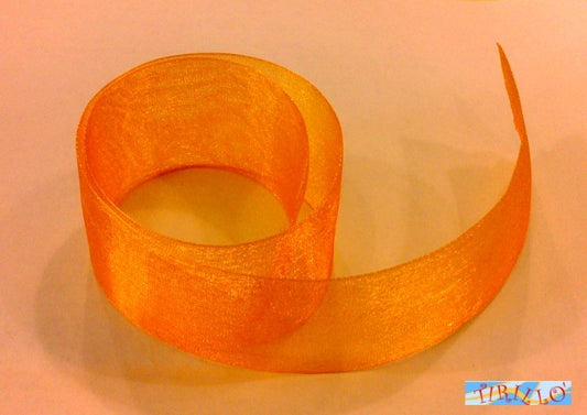 MERCERIA - 6 metri di nastro di organza altezza 40 millimetri - Arancio