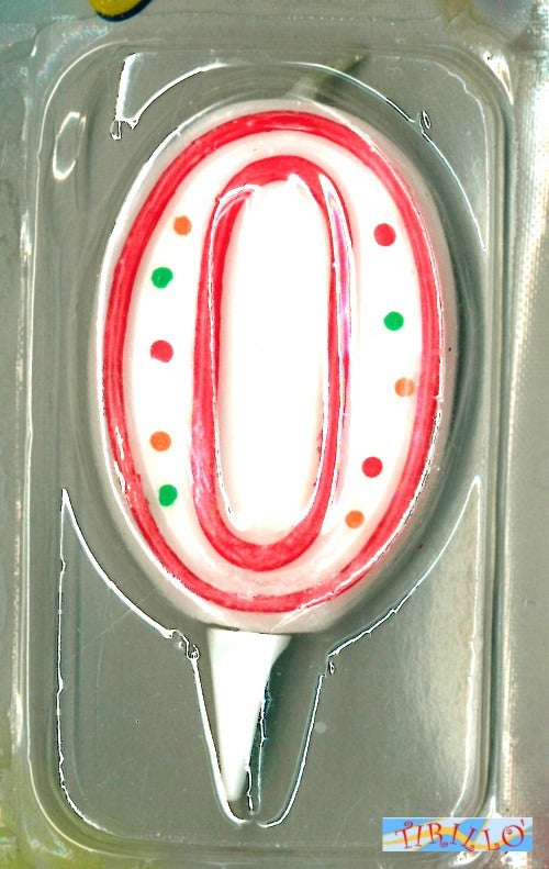 CANDELE PARTY CAKE DESIGN -3pz Candela numero per torta compleanno 6 cm-Numero 0