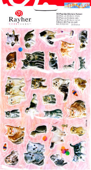 SCRAPBOOKING BULLET JOURNAL - 2 fogli di adesivi 3D - Gatti