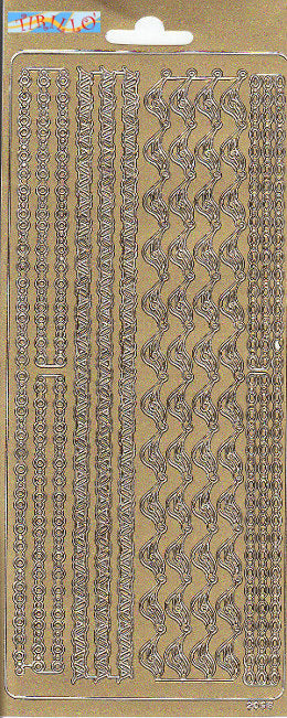 SCRAPBOOKING - 2 fogli adesivi decorativi - bordi oro