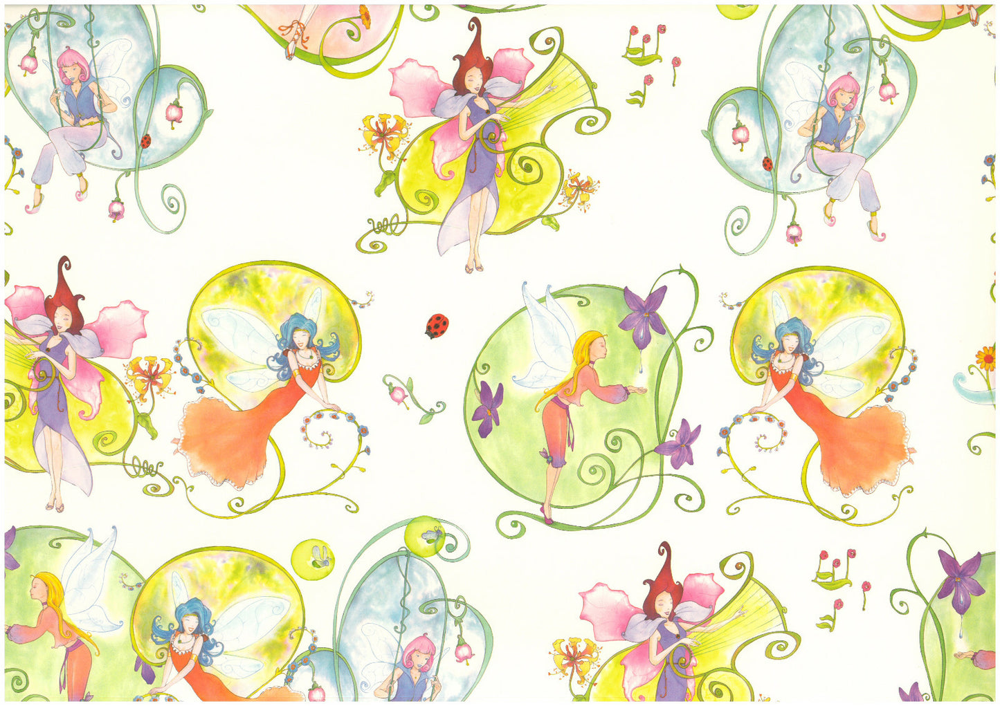 2 fogli carta découpage/cartonaggio legatoria 50x70 cm - Fatine