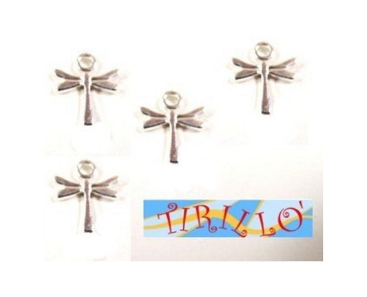 ARGENTO 925 MASSICCIO italiano - 4 mini pendenti libellula