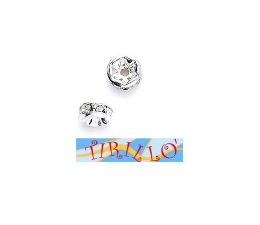 ARGENTO 925 MASSICCIO - 1 rondella di strass 6mm