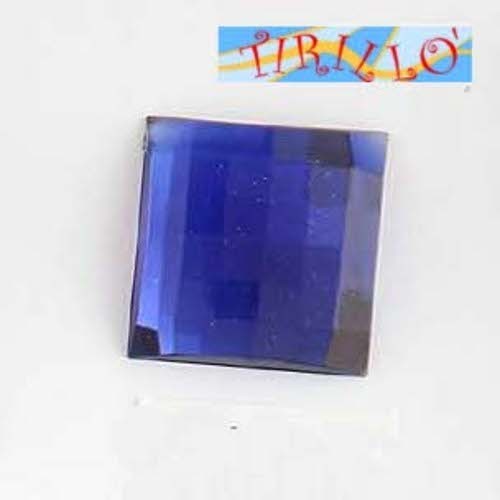 BIGIOTTERIA - 4 strass cabochon in plexiglass 19x19 mm - Blu Sapphire