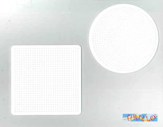 DECORAZIONE - 2 base stampo per perline da fondere - quadrato e cerchio 15 cm