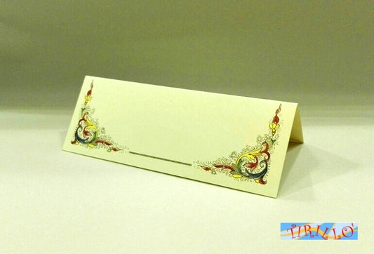 PARTECIPAZIONI - 10 cartoncini pieghevoli segnaposto 7,4x10 cm