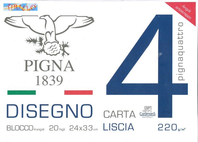 DISEGNO - 2 pezzi Album da disegno Pigna liscio 220 g 24x33 cm