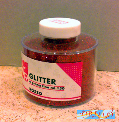 SCRAPBOOKING - Glitter brillantini 150 ml - Rosso