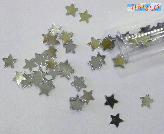 SCRAPBOOKING NATALE - 2 flaconcini stelline metallizzate - argento