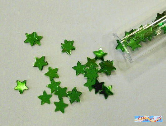 SCRAPBOOKING NATALE - 2 flaconcini stelline metallizzate - verde