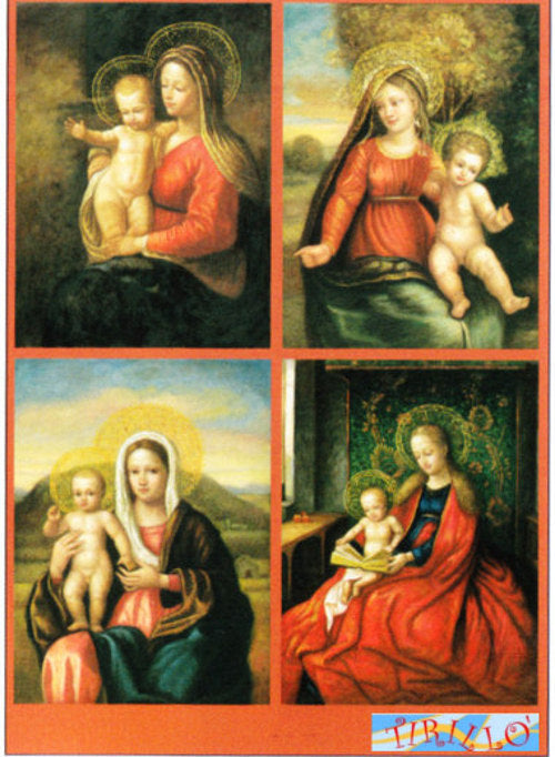 DECOUPAGE - 2 carte per dècoupage 80 g - 50x70 cm - Madonne fiamminghe