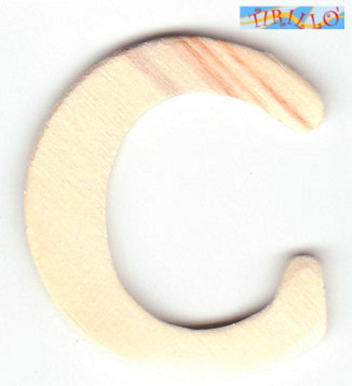 DECORAZIONE DECOUPAGE - 6 Iniziali in legno 4 cm - lettera C