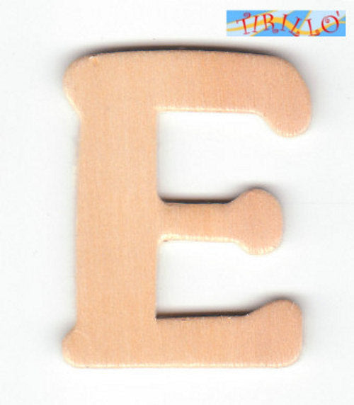 DECORAZIONE DECOUPAGE - 6 Iniziali in legno 4 cm - lettera E
