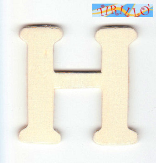 DECORAZIONE DECOUPAGE - 6 Iniziali in legno 4 cm - lettera H