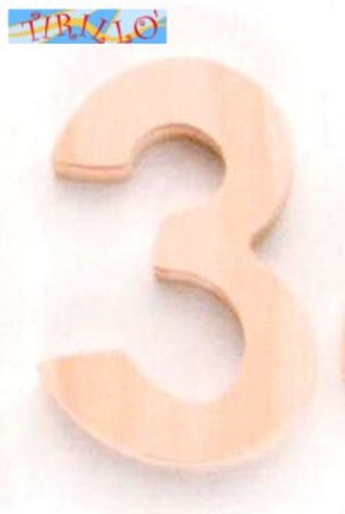 DECORAZIONE DECOUPAGE - Numero in legno 14 cm - 3