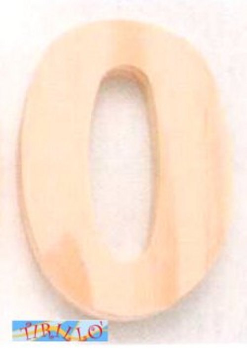 DECORAZIONE DECOUPAGE - Numero in legno 14 cm - 0 zero