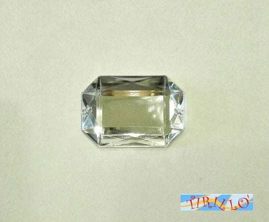 BIGIOTTERIA - 10 strass cabochon da cucire 18x13 mm - Crystal