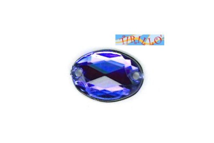 CUCITO - 10 strass cabochon ovali in plexiglass da cucire 13x10 mm - Blu