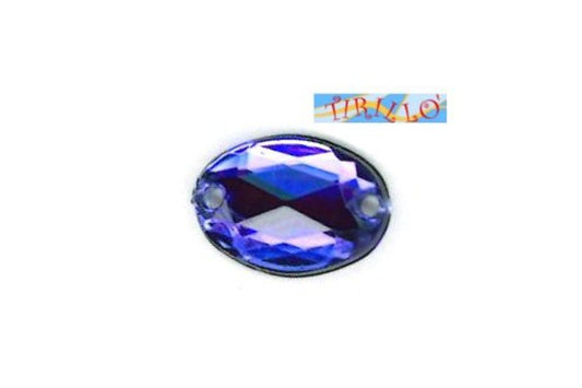 CUCITO - 10 strass cabochon ovali in plexiglass da cucire 13x10 mm - Blu