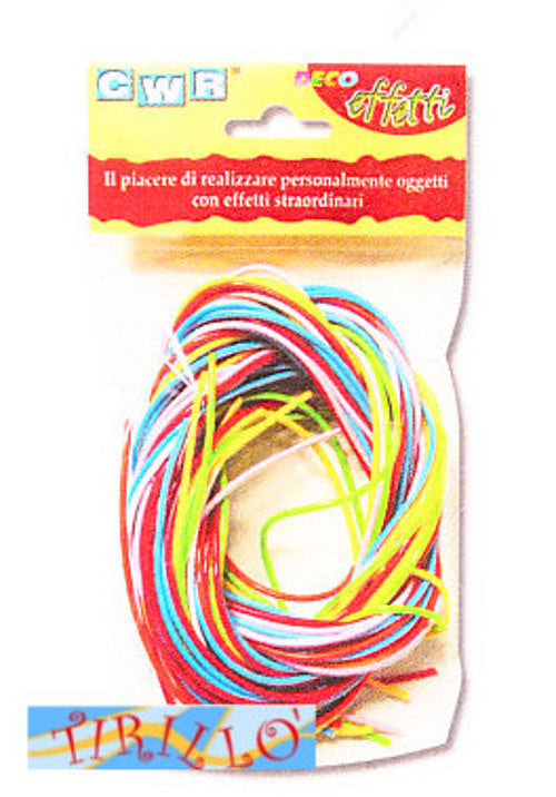 IDEE CREATIVE - Busta scoubidou - colori assortiti + anelli portachiavi