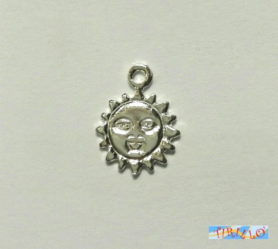 ARGENTO 925 MASSICCIO italiano - 1 mini pendente sole 11 mm