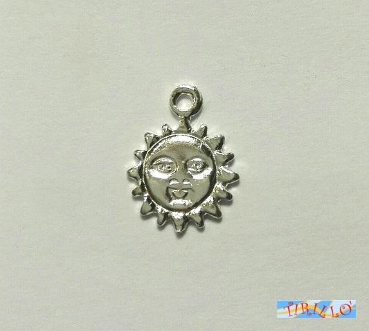 ARGENTO 925 MASSICCIO italiano - 1 mini pendente sole 11 mm