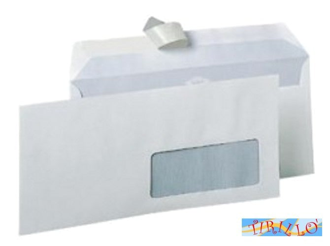 UFFICIO-100 buste bianche ufficio lettera commerciale finestra e adesivo-11x23cm