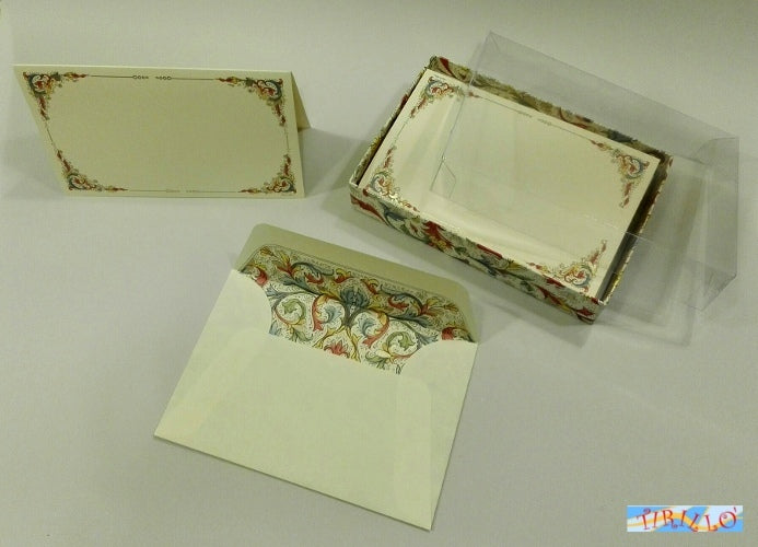PARTECIPAZIONI AUGURI - Scatola 10 buste + 10 biglietti doppi Florentia 9x14 cm