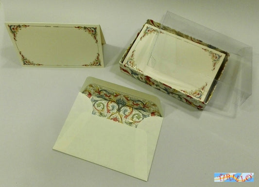 PARTECIPAZIONI AUGURI - Scatola 10 buste + 10 biglietti doppi Florentia 9x14 cm