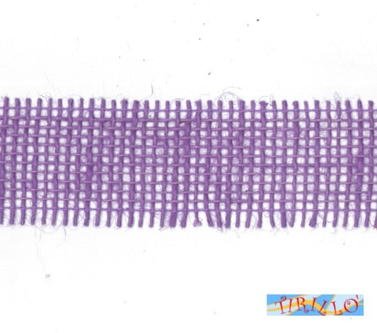 MERCERIA - 15 metri di nastro di juta altezza 4,5 centimetri - Viola