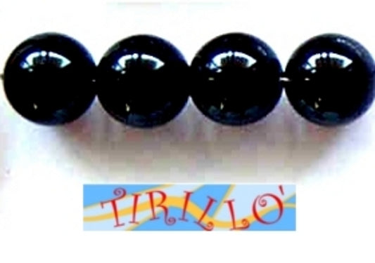BIGIOTTERIA PERLINE - 40 palline di plastica 8 mm - Nero